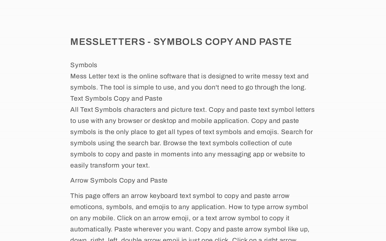 Messletters - Symbols Copy Paste